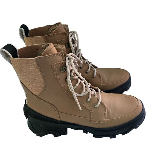 Sorel Brex Lace Up Waterproof Boots Tawny Buff Black Size 8.5 - Picture 1 of 10